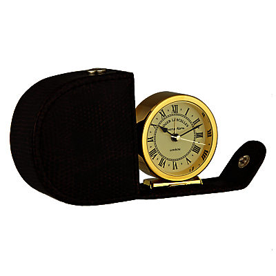 Lascelles Travel Alarm Leather, Tortoishell Lascelles Travel Alarm Leather, Tortoishell
